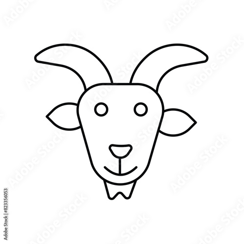 goat icon with white background vector stock illustration