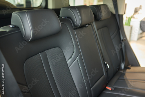 Car back seat with headrest and arm rest, a comfortable automotive fixture © Евгений Вершинин