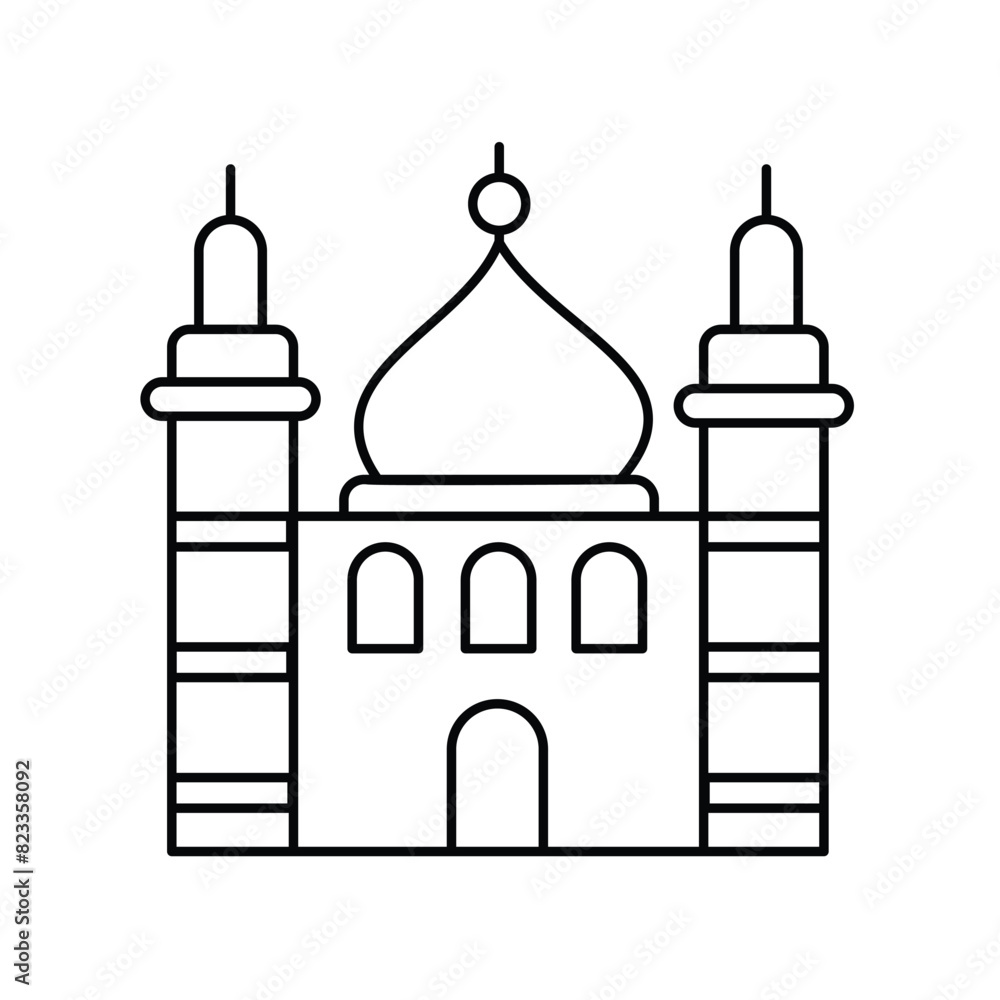 minaret icon with white background vector stock illustration