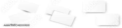 Realistic set mockup business card. Blank business card, credit card or gift card with realistic shadows isolated on transparent background. Vector EPS 10