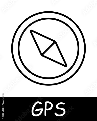 GPS line icon. Satellite, global positioning system, navigation, location tracking, geolocation, mapping, technology, space, signal, communication, coordinates.