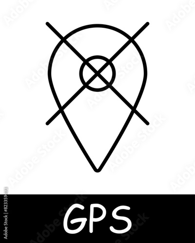 GPS line icon. Satellite, global positioning system, navigation, location tracking, geolocation, mapping, technology, space, signal, communication, coordinates.