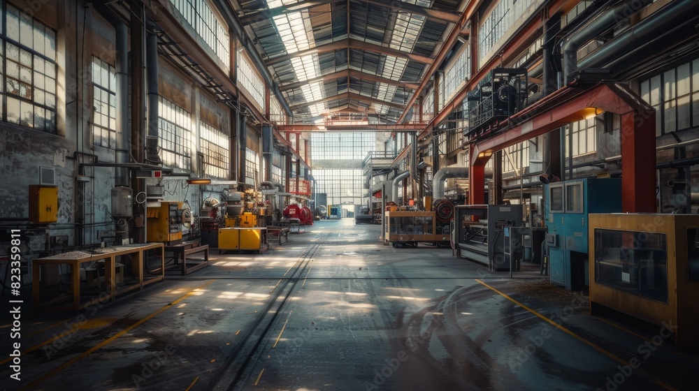 Abandoned Industrial Factory Interior For Dystopian And Industrial Designs
