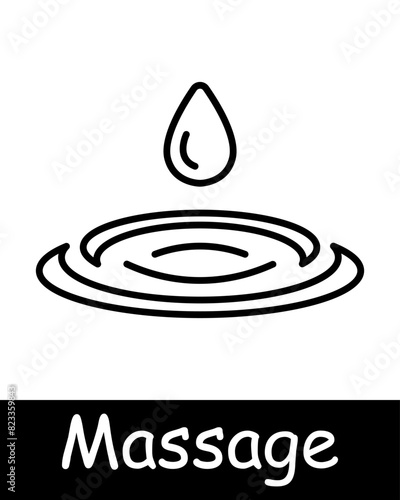 Massage set icon. Therapist, sauna, yin yang, , relaxation, therapy, wellness, spa, body care, stress relief, treatment, oil, stone, towel, shower, relax, health, selfcare.