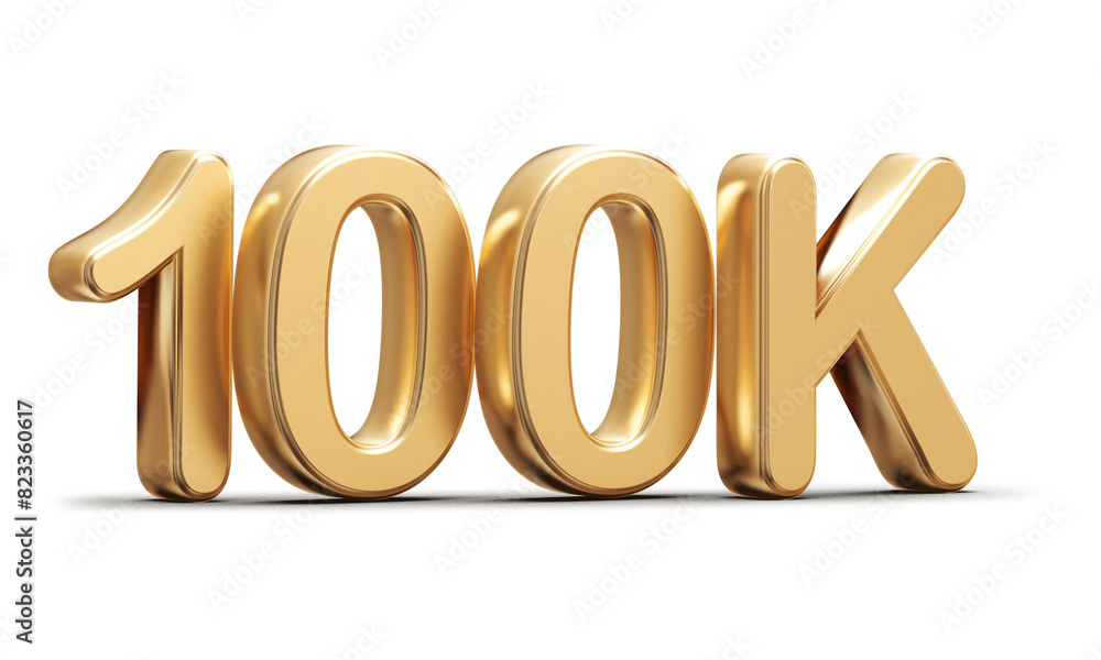 Gold 3d number 100k follower Gold 3d number 100k follower