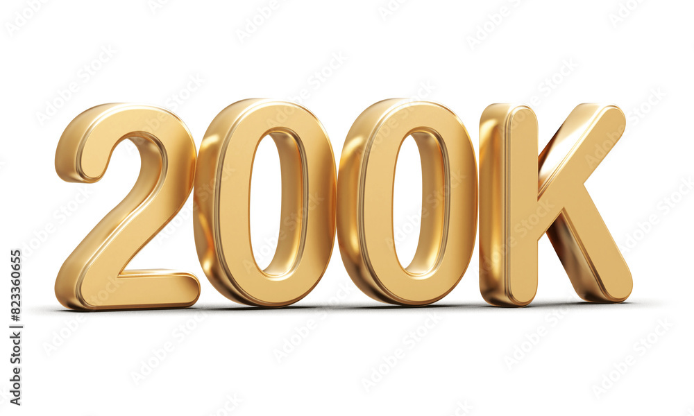 Gold 3d number 200k follower Gold 3d number 200k follower