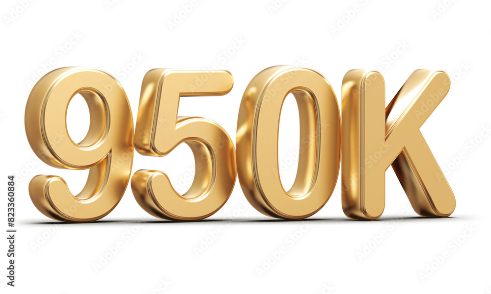 Gold 3d number 950k follower Gold 3d number 950k follower