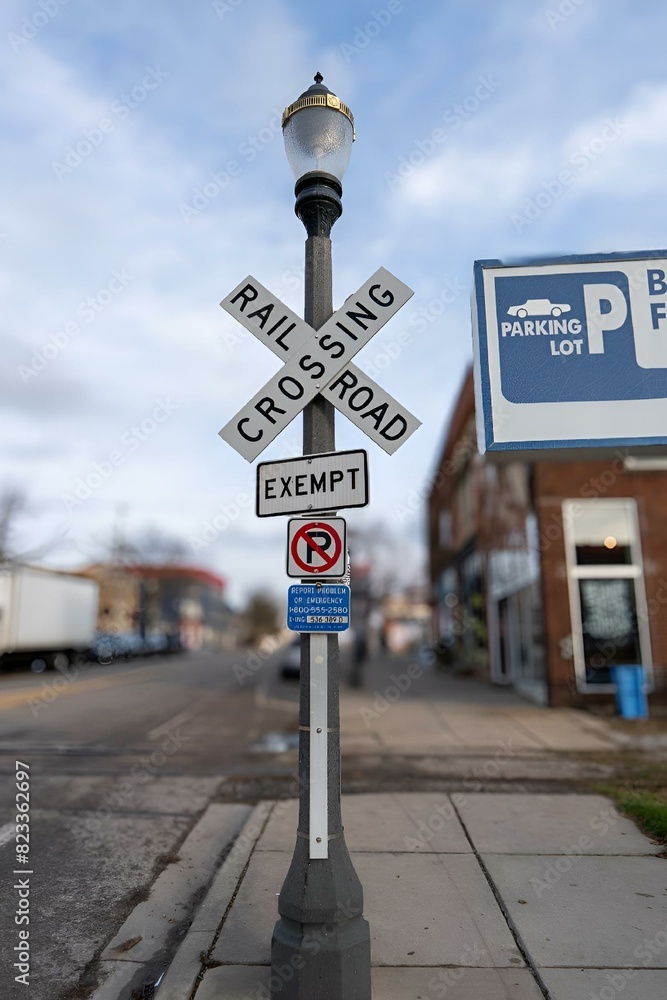 Road crossing sign in Old Town Lansing