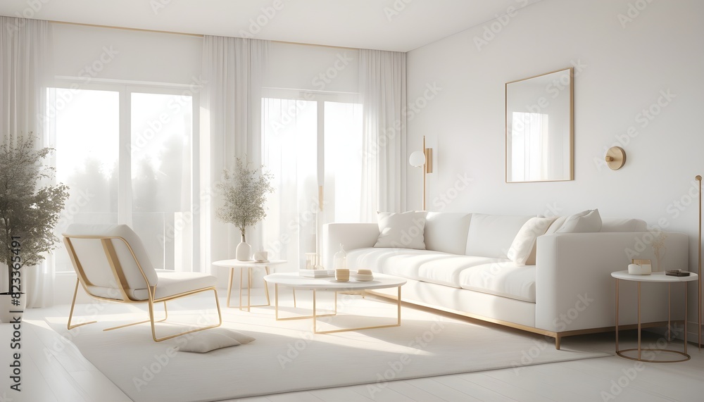 white and gold theme interior modern minimalism photo realism white and gold theme interior modern minimalism photo realism