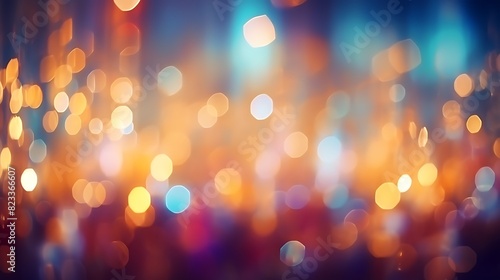 Abstract background of defocused on lights with bokeh effect,Lamp Blurred Background Bokeh photo