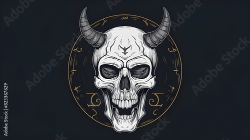 devil skull illustration.