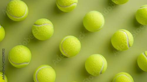 Yellow background with tennis balls. A backdrop with space for sports-themed text. Lawn Tennis Championships © Katsyarina