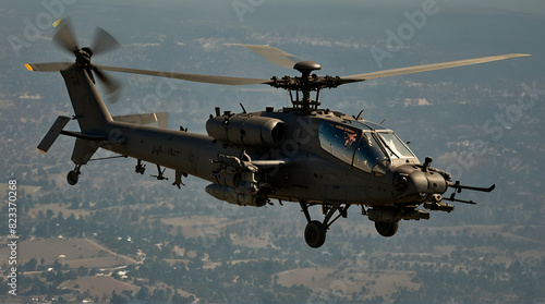  ah64 apache helicopter in flight, Generative AI photo
