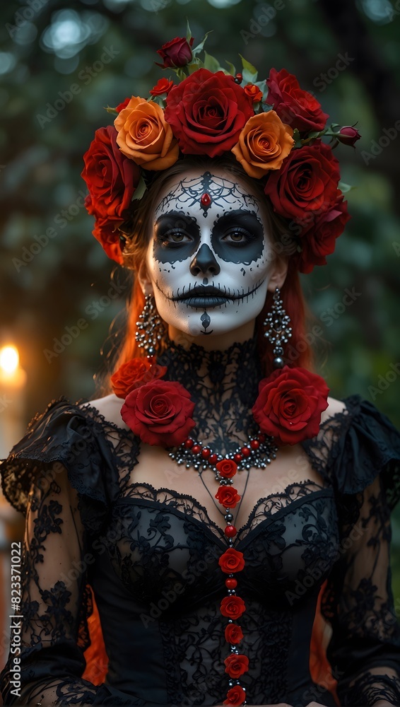Halloween woman with makeup