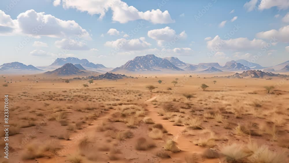 Vast Desert Landscape with Distant Mountains with Ai generated.
Vast Desert Landscape with Distant Mountains with Ai generated.