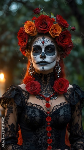 Halloween woman with makeup