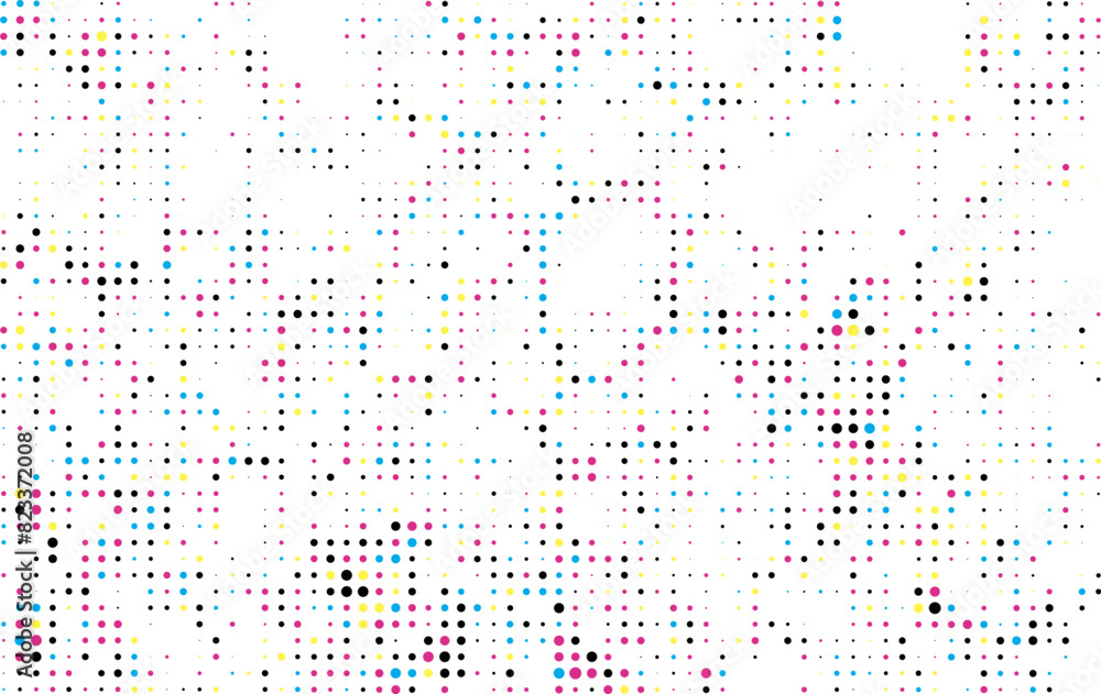 abstract background with colorful dots, a large circle of cmyk colored dots on a white background, a colorful background with multicolored dots,  cmyk dots effect, , a pattern of colorful dots 
