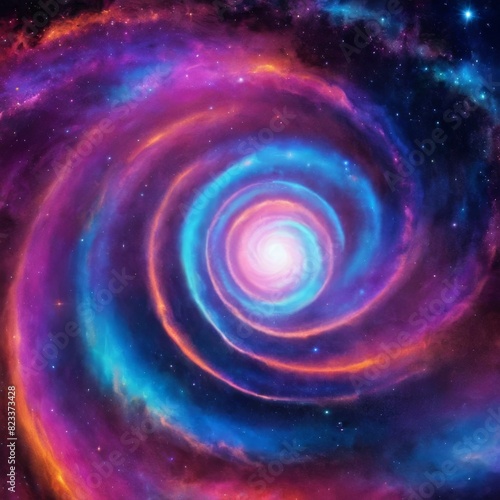 A stunning spiral galaxy with vibrant colors, set in deep space, illustrating the beauty of the cosmos. Perfect for space-themed designs and digital art projects.
