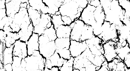 texture of the paint, two different vintage vector of cracked and dry land ground, cracked white paint on a white background, a black and white drawing of a cracked wall set, a black and white image o