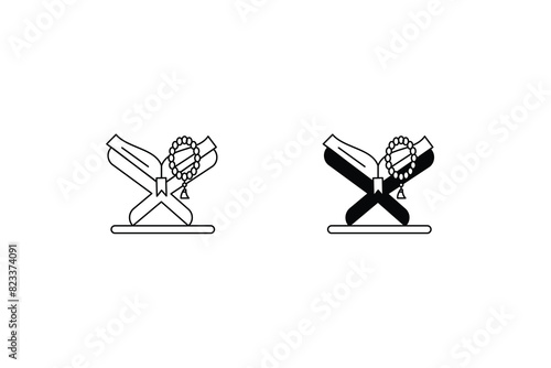 quran icon with white background vector stock illustration