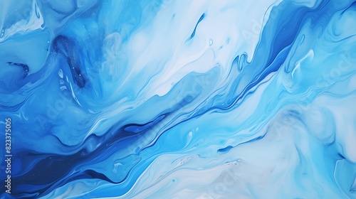 abstract blue background with acrylic paint photo