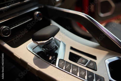 Macro shot of a car gear lever an essential auto part © Евгений Вершинин