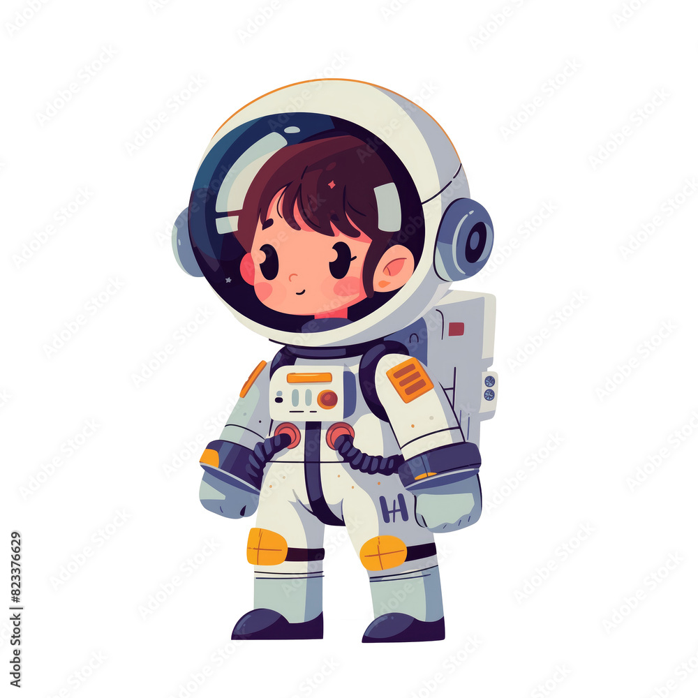 Cute little girl wear astronaut costume Cute little girl wear astronaut costume