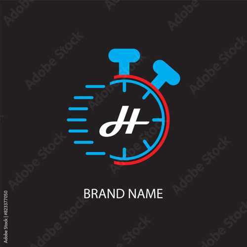 H letter logo modern logo design on black color background 