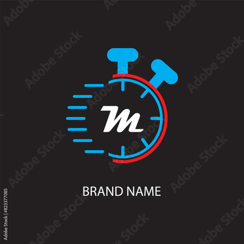 M letter logo modern logo design on black color background 