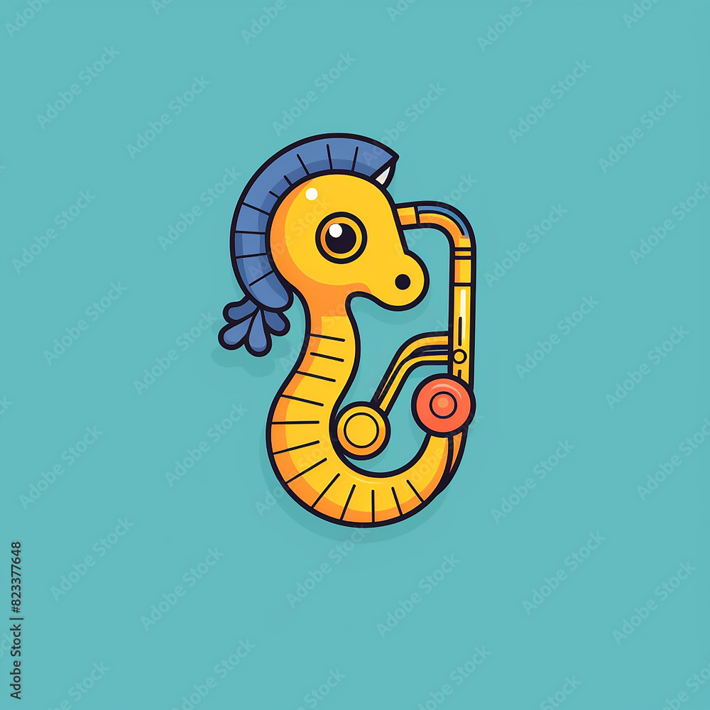 Fototapeta premium Serenading_Seahorse_Seahorse_serenading_with