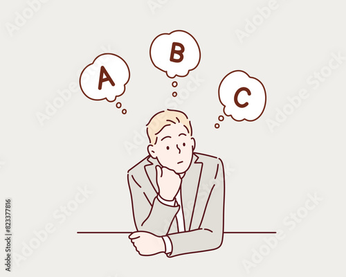 Choice. Hand drawn style vector design illustrations.