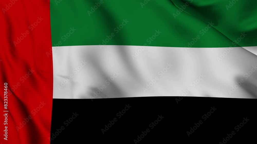 United Arab Emirates Flag waving animation seamless loop. 4k United Arab Emirates Flag waving animation seamless loop. 4k