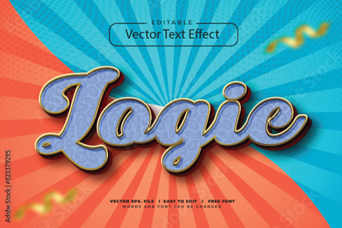 Logic Editable text style effect vector