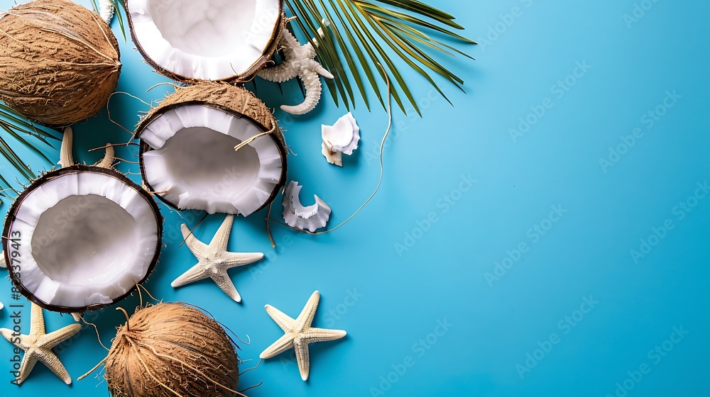 Summer background with coconut Summer background with coconut