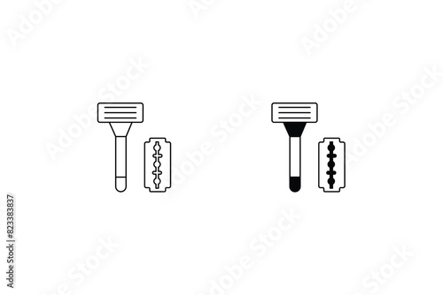 shaving icon with white background vector stock illustration