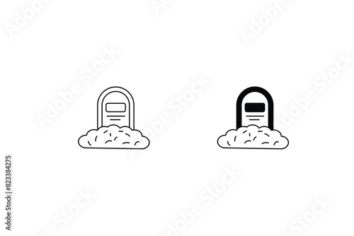 grave icon with white background vector stock illustration
