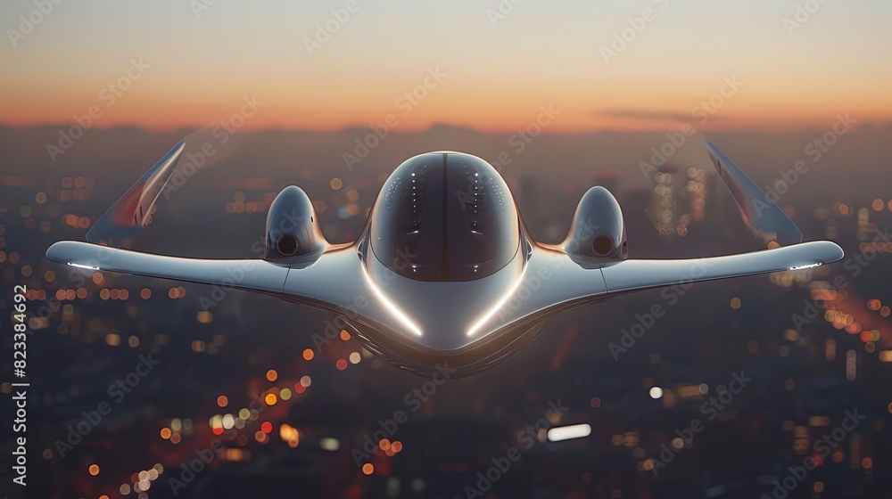 Depict a hybrid aircraft taking off, using a combination of electric and jet propulsion for a more sustainable flight, Close up Depict a hybrid aircraft taking off, using a combination of electric and jet propulsion for a more sustainable flight, Close up
