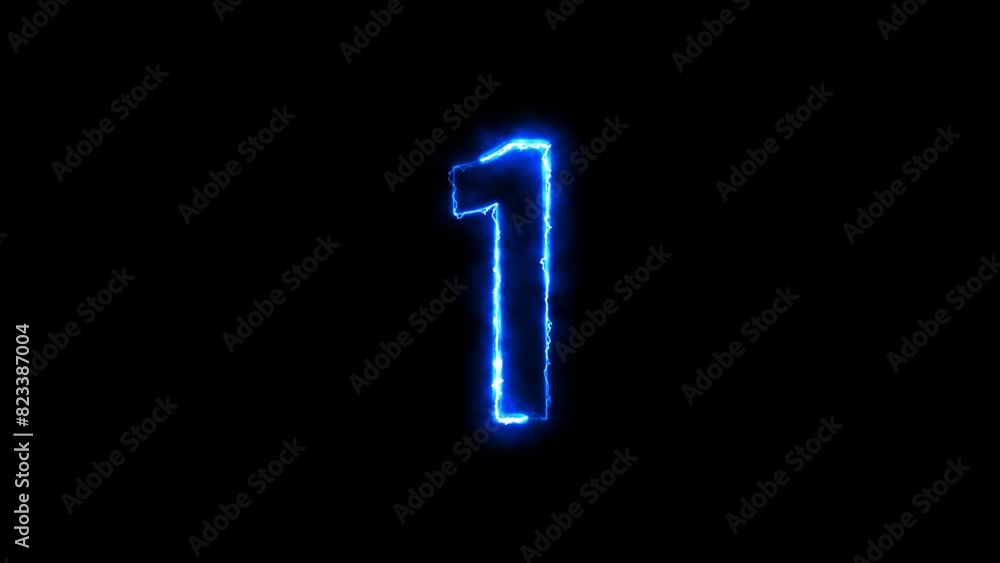 display number one two three four five six seven eight nine animated counting down neon blue lightning 4k looping display number one two three four five six seven eight nine animated counting down neon blue lightning 4k looping