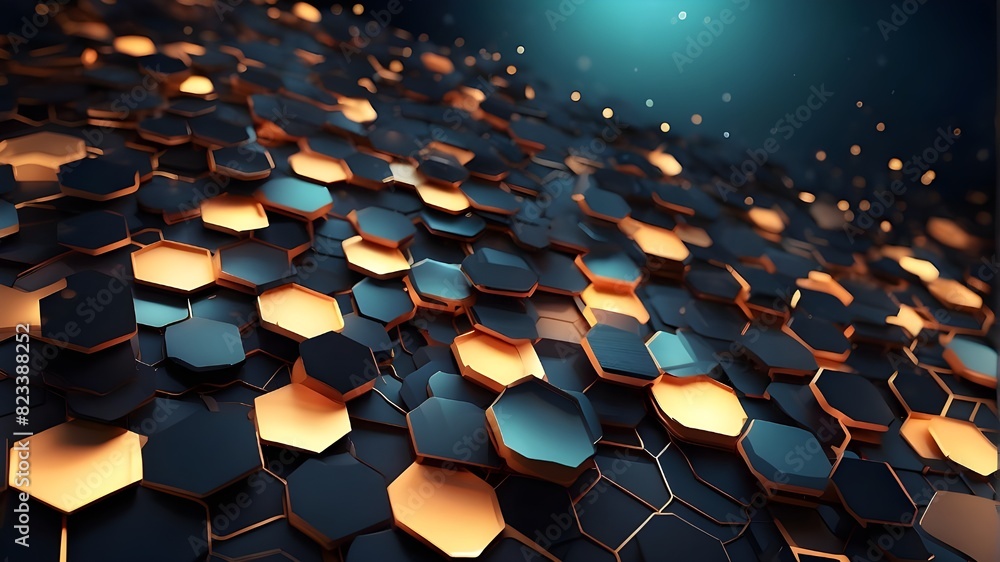 Hexagonal abstract backdrop design with illuminating lights Hexagonal abstract backdrop design with illuminating lights
