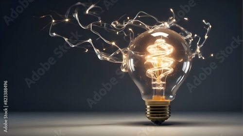 a conventional electric bulb blowing up. fast-moving picture photo