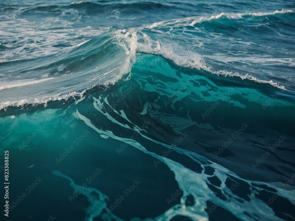 Cyan ocean waves texture