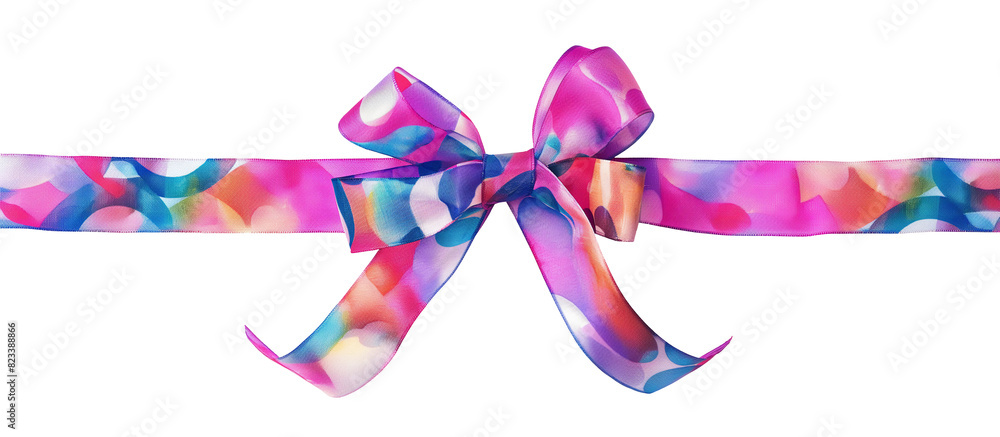 A colorful ribbon with a bow on it A colorful ribbon with a bow on it
