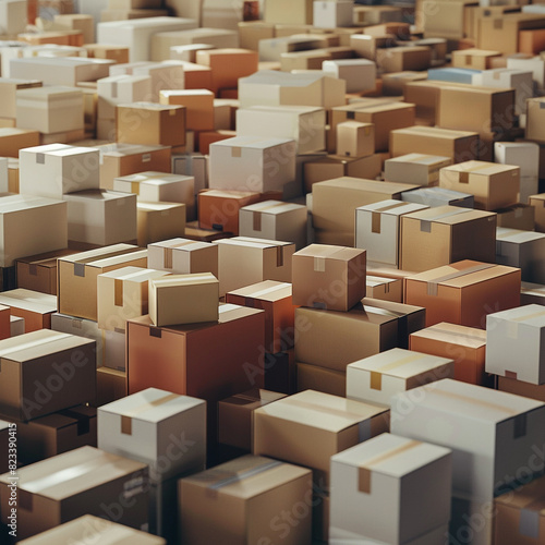 Warehouse full of parcel boxes