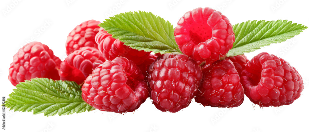 Fresh Blackberries and Raspberries with Leaves Fresh Blackberries and Raspberries with Leaves