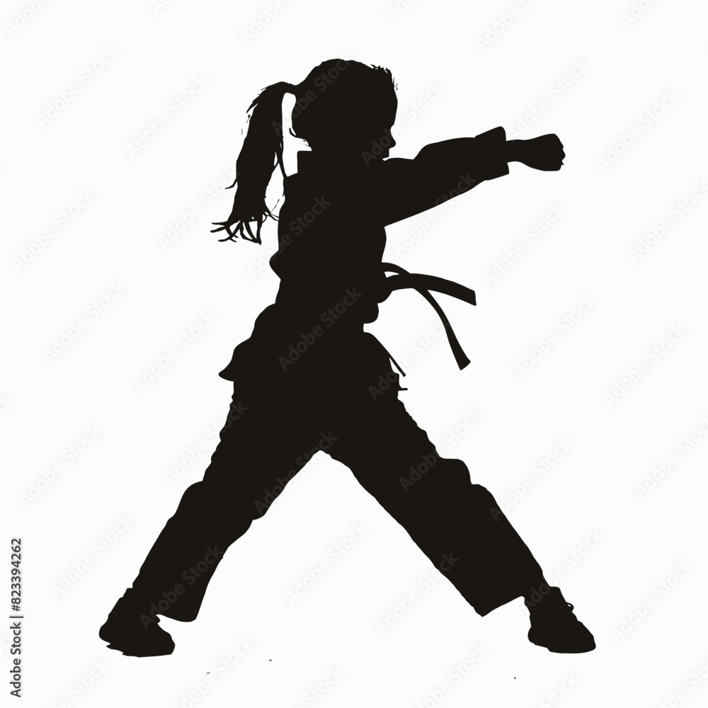 Obraz premium karate silhouette vector