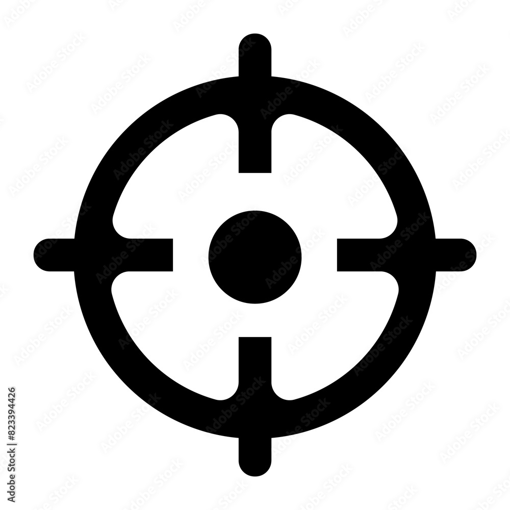 Illustration showing a black shooting target icon on a white background
Illustration showing a black shooting target icon on a white background