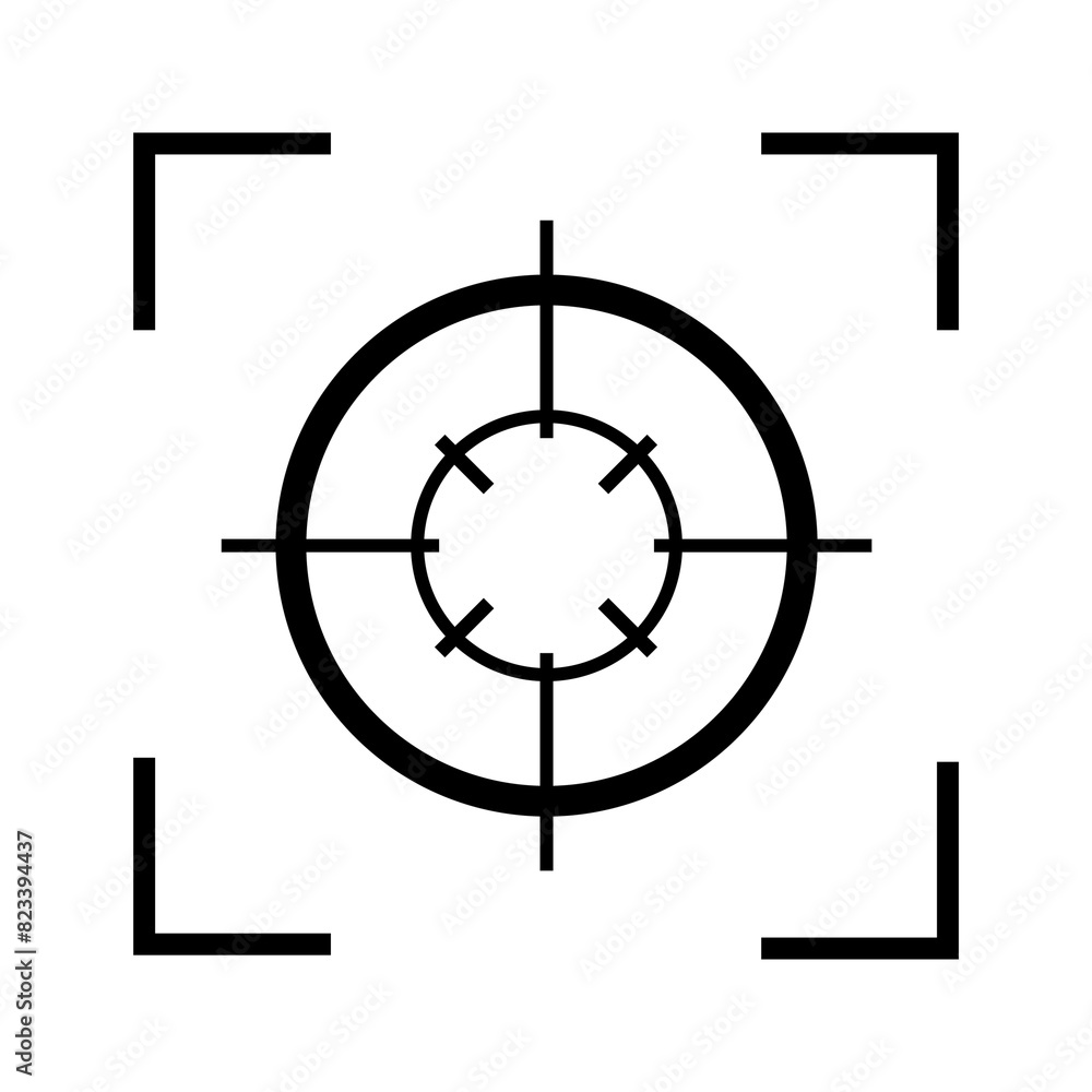 Illustration showing a black shooting target icon on a white background
Illustration showing a black shooting target icon on a white background