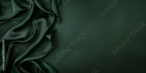 Dark Green Fabric Texture Background. Rich and Smooth Abstract.