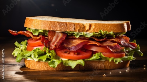 Iconic BLT sandwich with crispy bacon