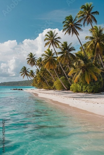 Palm Trees and Crystal-Clear Waters Summer Background